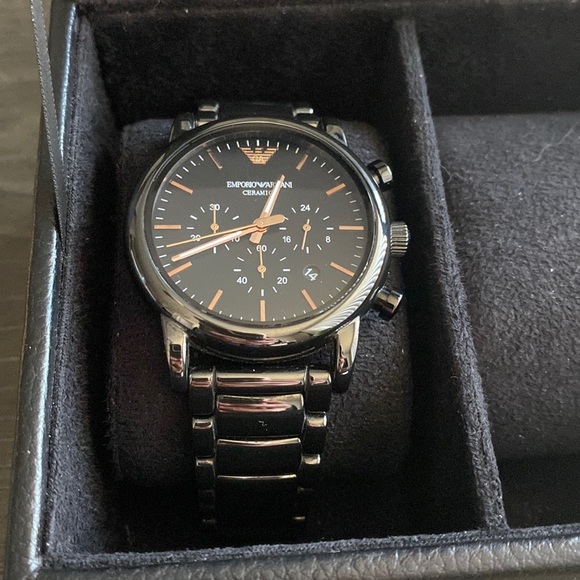 Emporio Armani Men’s Chronographic Dress Watch with Quartz Movement - Picture 2 of 12